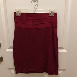 Deep Red MAX STUDIO Pencil Skirt Banded Waistband